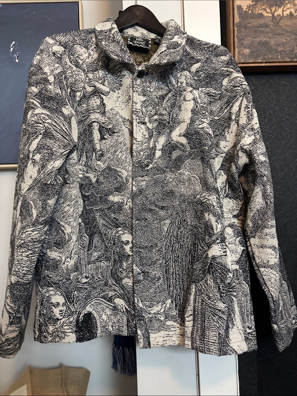 ERDEM Black & White Printed Lightweight Shirt Jacket
